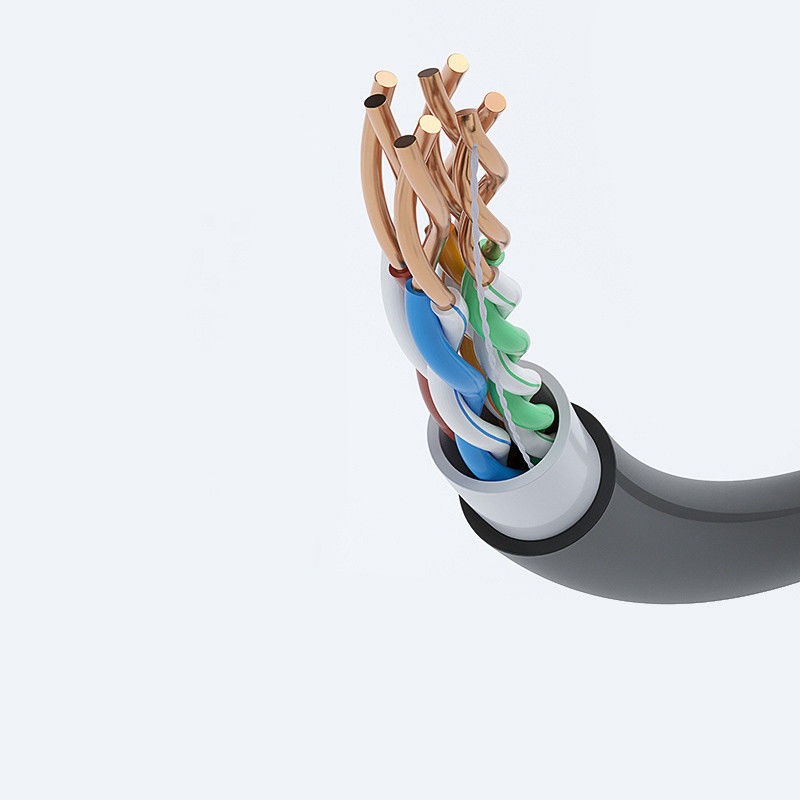 کابل داده محافظ سفارشی CAT6 FTP با روکش LSZH مقاوم در برابر شعله برای انتقال داده با سرعت بالا