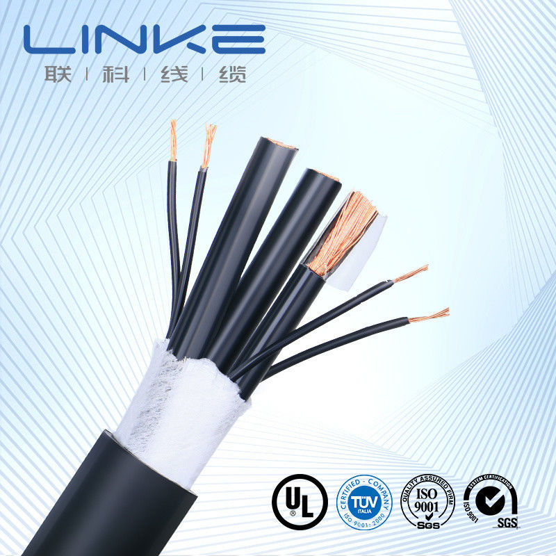 کابل های کواکسیال ژاکت PVC سیاه سری RG6 / Rg58 / Rg11 / Rg59 برای نظارت تصویری