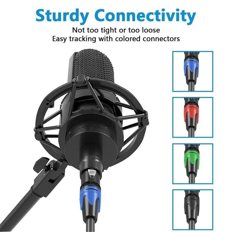 کابل 3 متری XLR مرد به زن با سیم مس برهنه برای اتصال میکروفون صوتی با کیفیت بالا