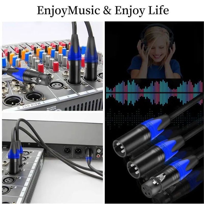 کابل 3 متری XLR مرد به زن با سیم مس برهنه برای اتصال میکروفون صوتی با کیفیت بالا