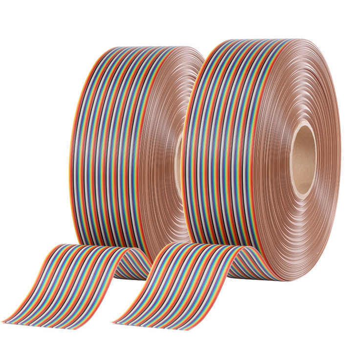 UL2651 28AWG 1.27mm Pitch 10pin 12pin Rainbow Ribbon Harness کابل مسطح برای صنعتی