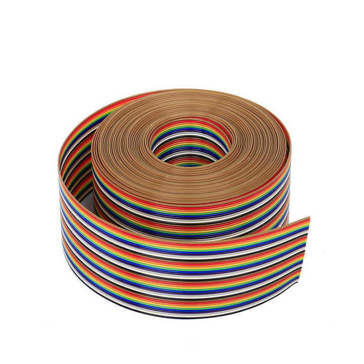 UL2651 28AWG 1.27mm Pitch Rainbow Ribbon Harness کابل مسطح برای کاربردهای صنعتی