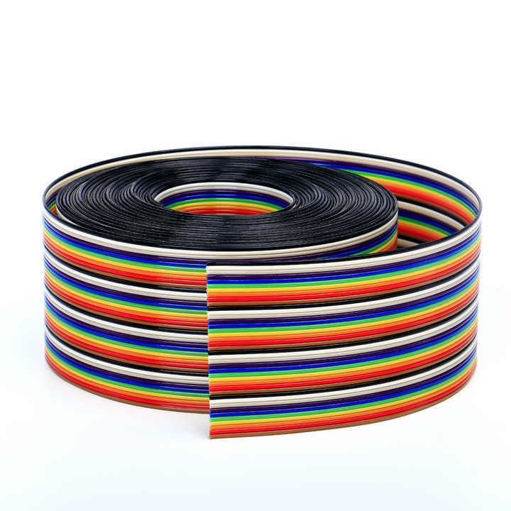 UL2651 28AWG 1.27mm Pitch 10pin 12pin Rainbow Ribbon Harness کابل مسطح برای صنعتی