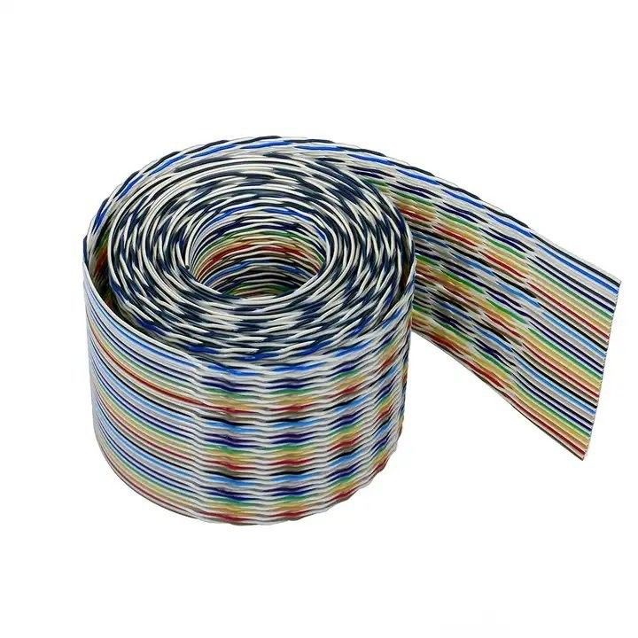 UL2651 28AWG 1.27mm Pitch 10pin 12pin Rainbow Ribbon Harness کابل مسطح برای صنعتی
