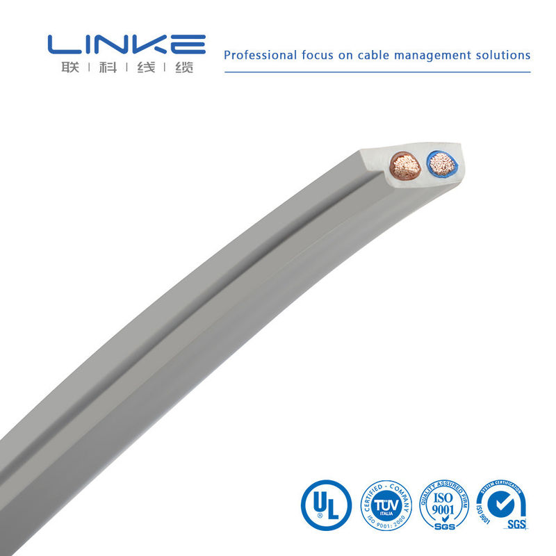 کابل سیم برق نیمه هادی انعطاف پذیر لاستیکی تخت 2 هسته ای با عایق مس قلاده شده و PVC برای کاربردهای 300 ولت