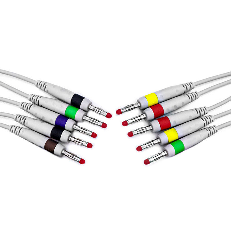 کابل ECG پزشکی گواهی شده با مواد پوشه سفارشی و سربهای متعدد