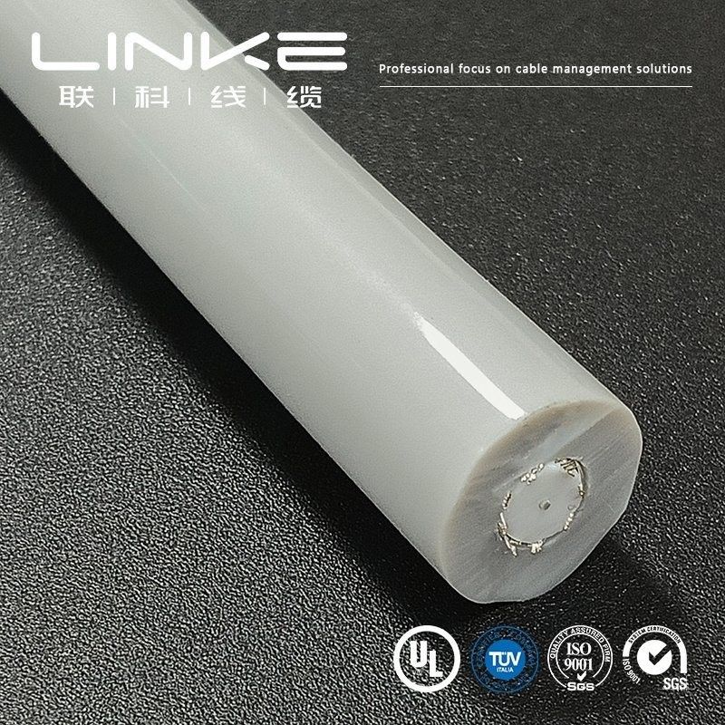 1.0mm سیم فیبر شیشه ای پوشش نقره ای صفحه نمایش ولتاژ کابل پزشکی سفارشی برای پزشکی