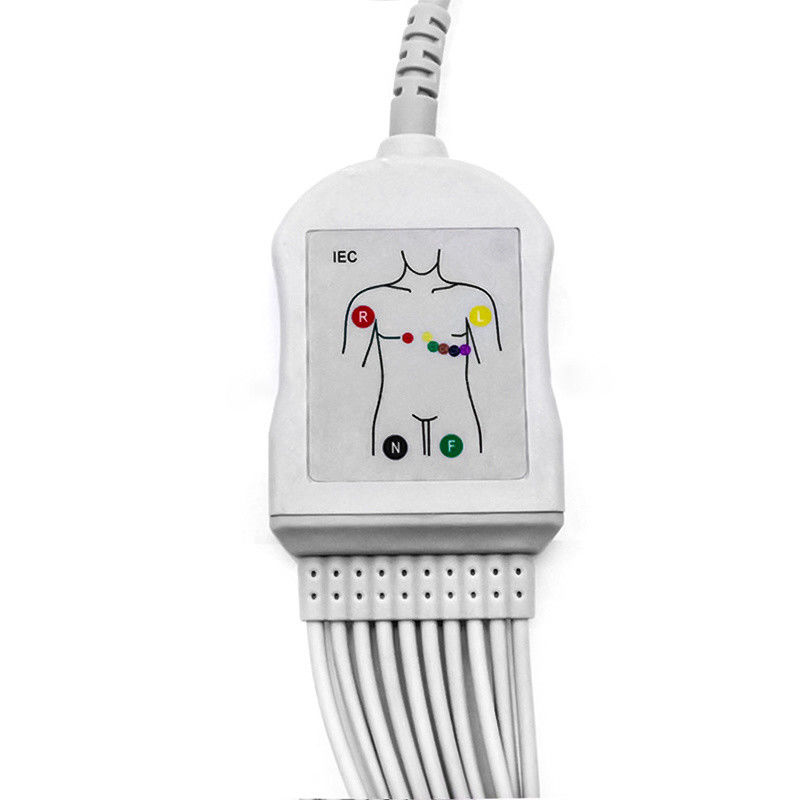 10 سرب EKG EEG کابل EKG برای مانیتورهای بیمار شیل Bionet TPE سیم های سرب عایق
