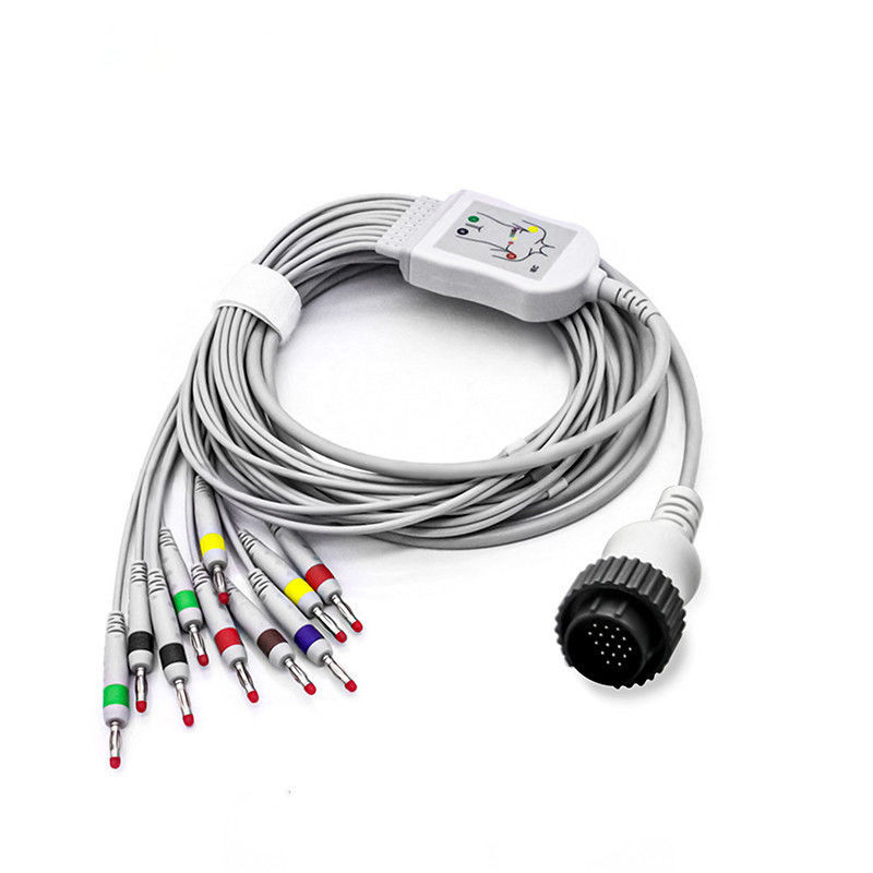 سفارشی سازی ECG سیم سرب 6p 3 سرب کابل های Snap Aha Trunk کابل اتصال تجهیزات پزشکی کابل