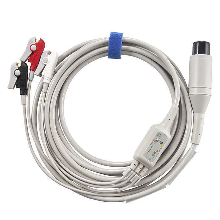 مواد عایق بندی TPU 3/5 کابل EKG سرب برای رونمای بیمار سیم های مانیتور برای تجهیزات تشخیصی in vitro