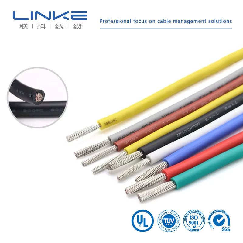 UL3135 سیم لاستیکی سیلیکونی 30 28 26 24 22 20 18 16 14 12 10 AWG کابل نورپردازی لامپ الکتریسیته ای LED