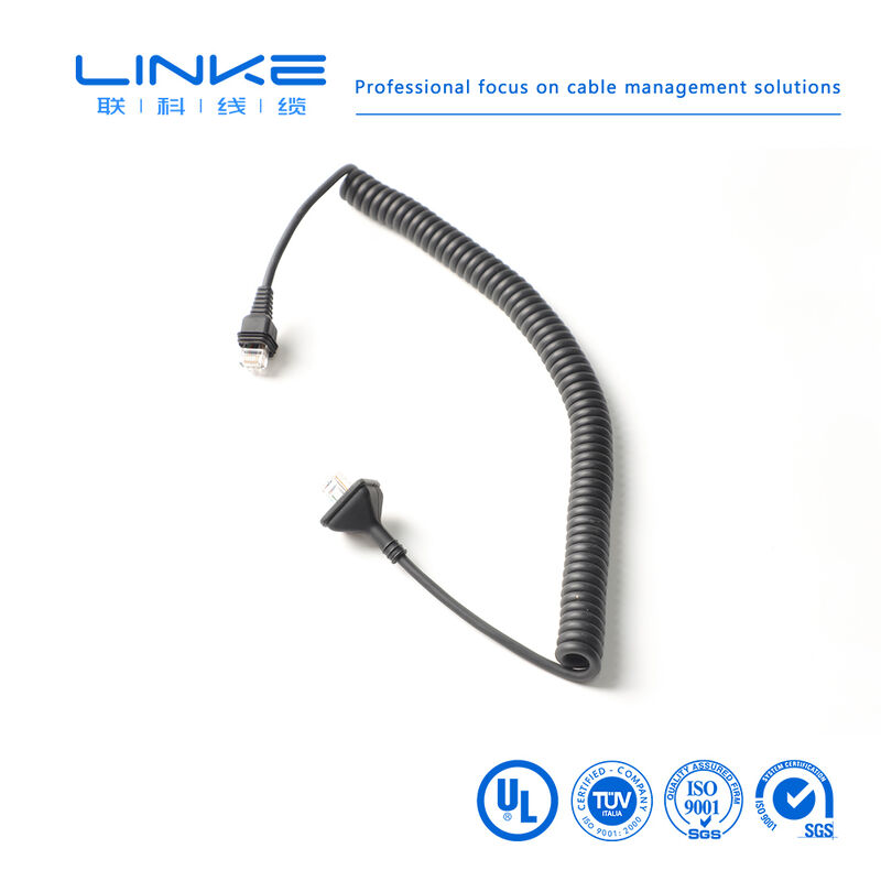 Category 6 Gigabit Shielded Industrial Spring Network Cable with RJ45 Connector for Industrial Ethernet Applications