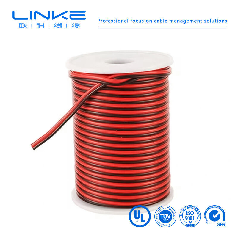 2468 VW-1 80°C 300V 22AWGx2C سیم نوار صاف UL2468 2 هسته کابل بلندگو PVC